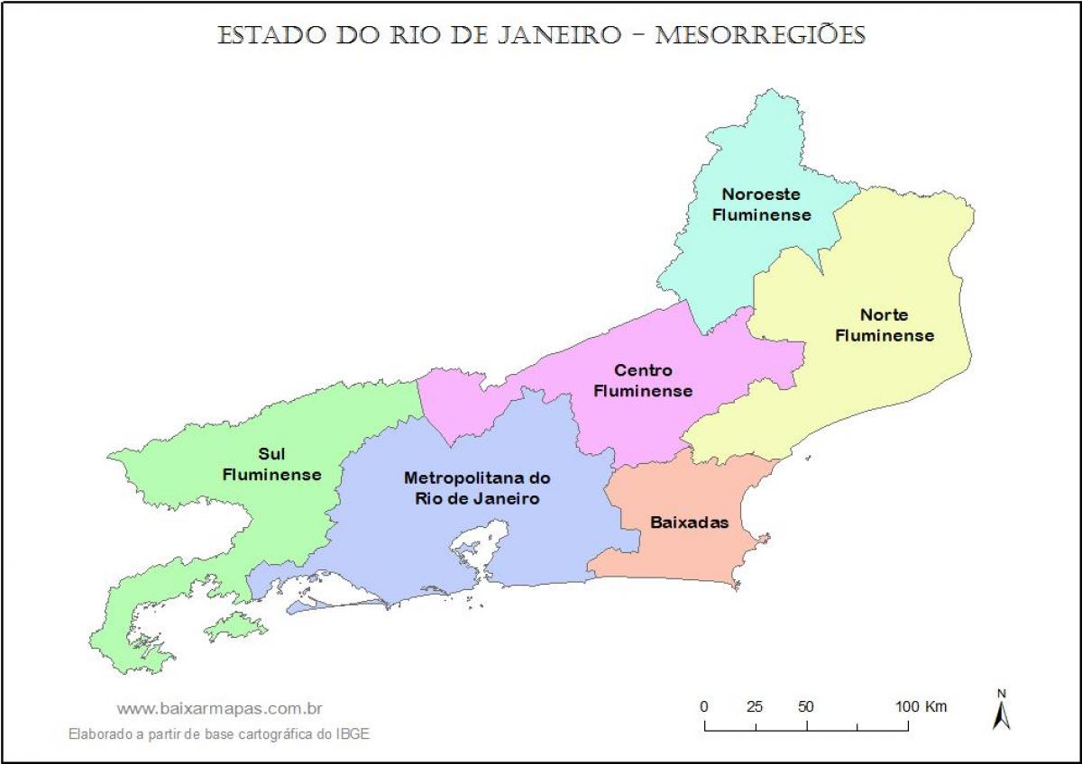 Kart mesoregions Rio-de-Janeyro