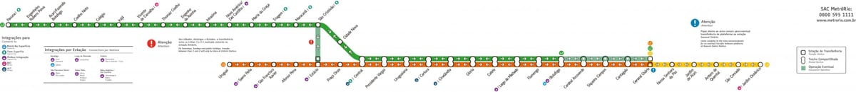 Metro xəritəsi Rio-de-Janeyro - line 1-2-3