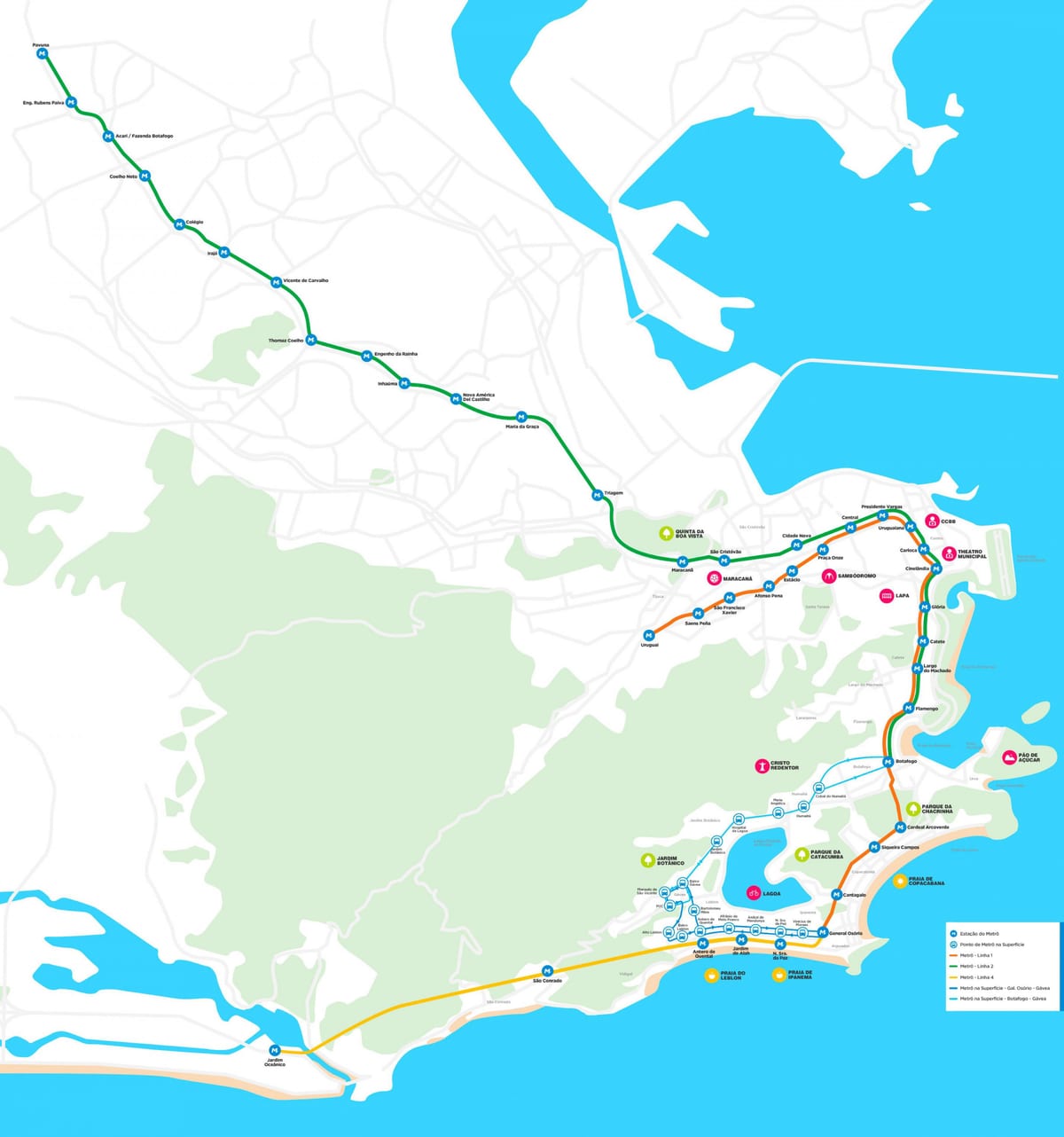 Metro xəritəsi Rio-de-Janeyro
