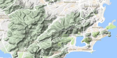 Xəritə relyefin Rio-de-Janeyro