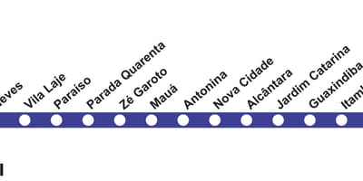 Metro xəritəsi Rio-de-Janeyro - line 3 (mavi)